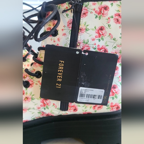 Pink Flower Forever21 Combat Boots - Picture 8 of 9